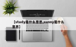 【study是什么意思,sunny是什么意思】